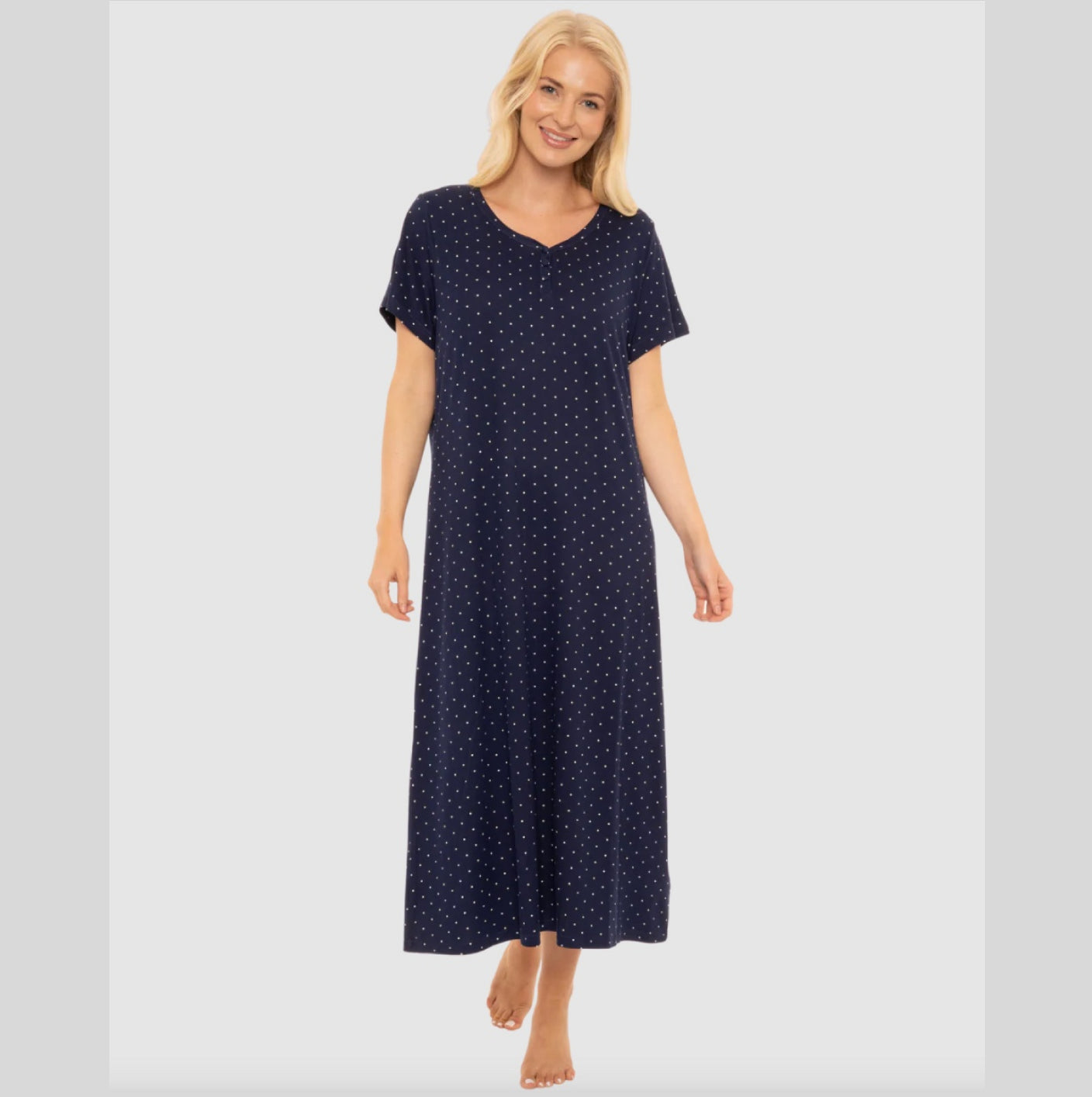 Super Soft Spot Print Nightdress in Longer Length