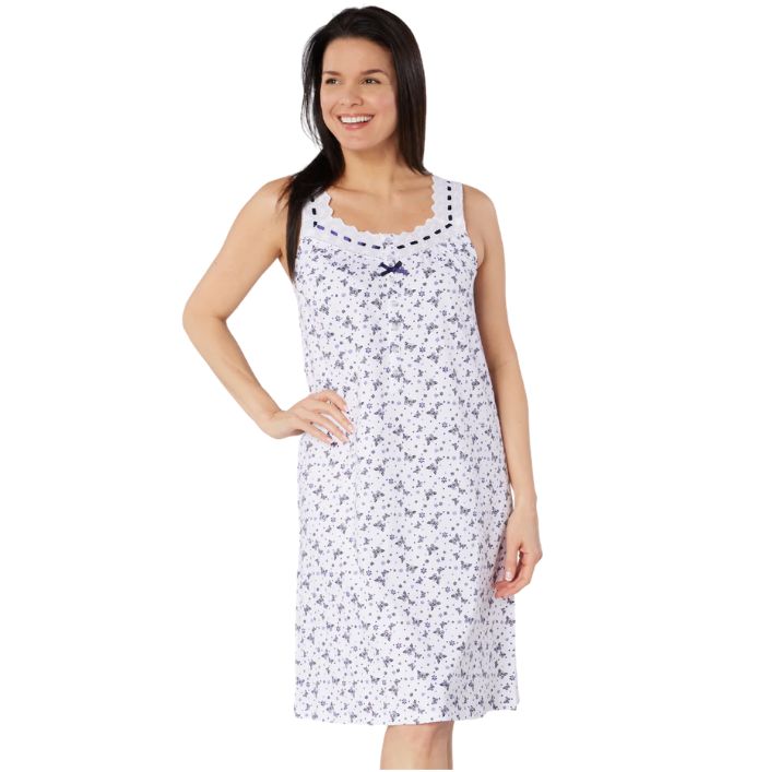 100% Cotton Floral Print Sleeveless Nightdress