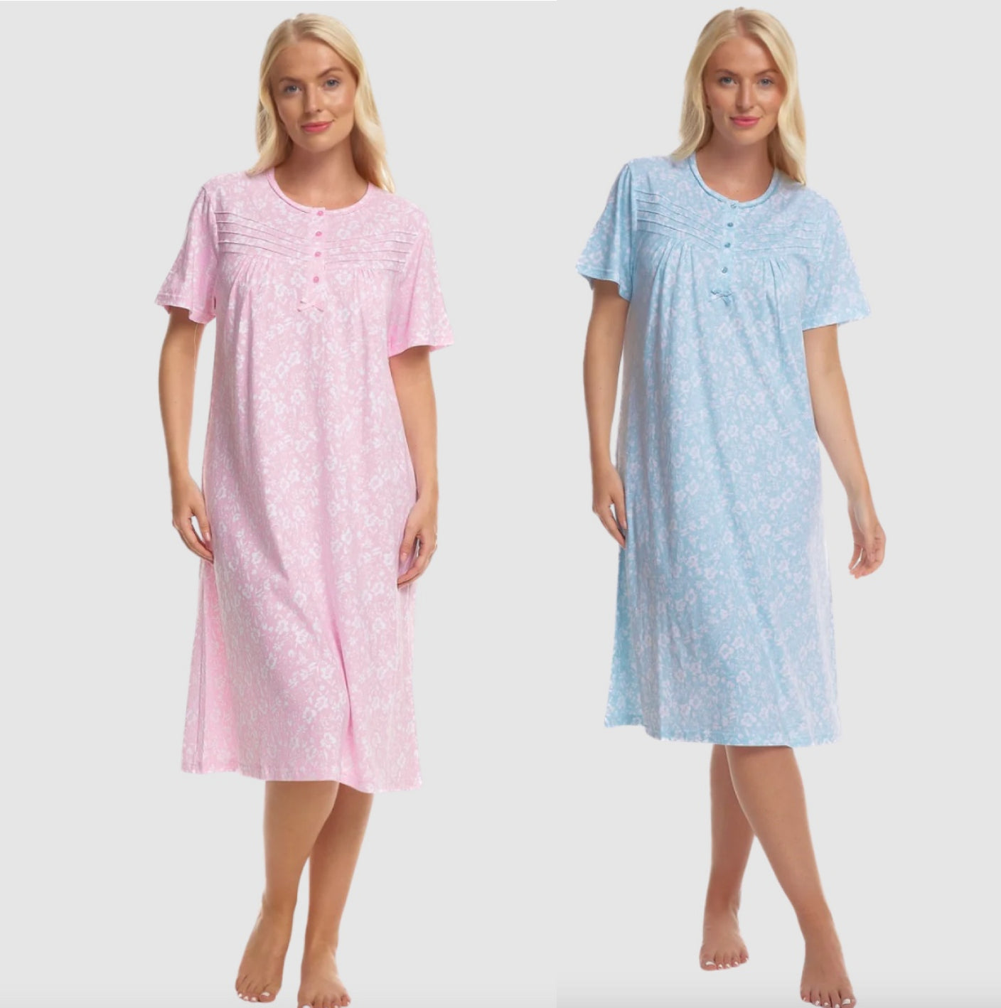 100% Cotton Jersey Short Sleeve Summer Print Nightdress