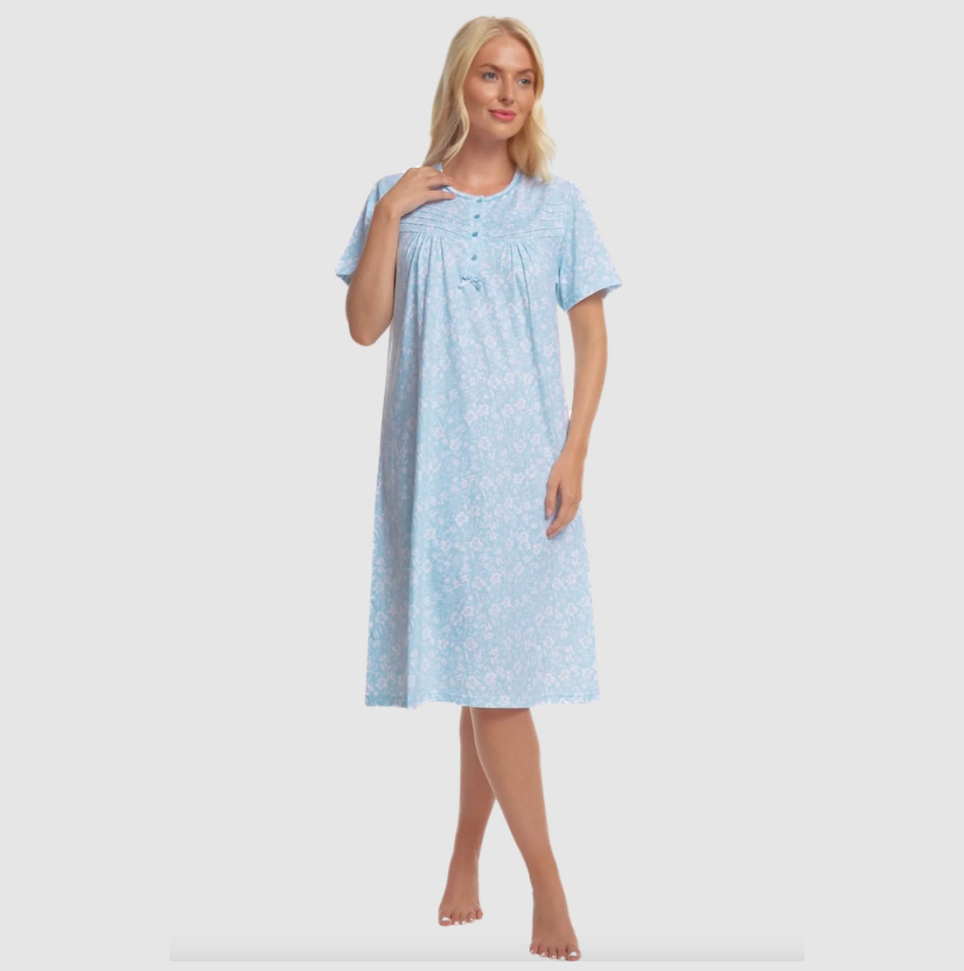 100% Cotton Jersey Short Sleeve Summer Print Nightdress