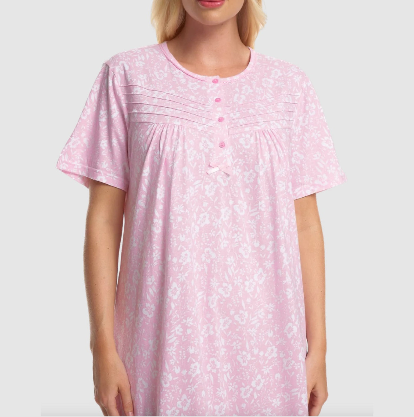 100% Cotton Jersey Short Sleeve Summer Print Nightdress