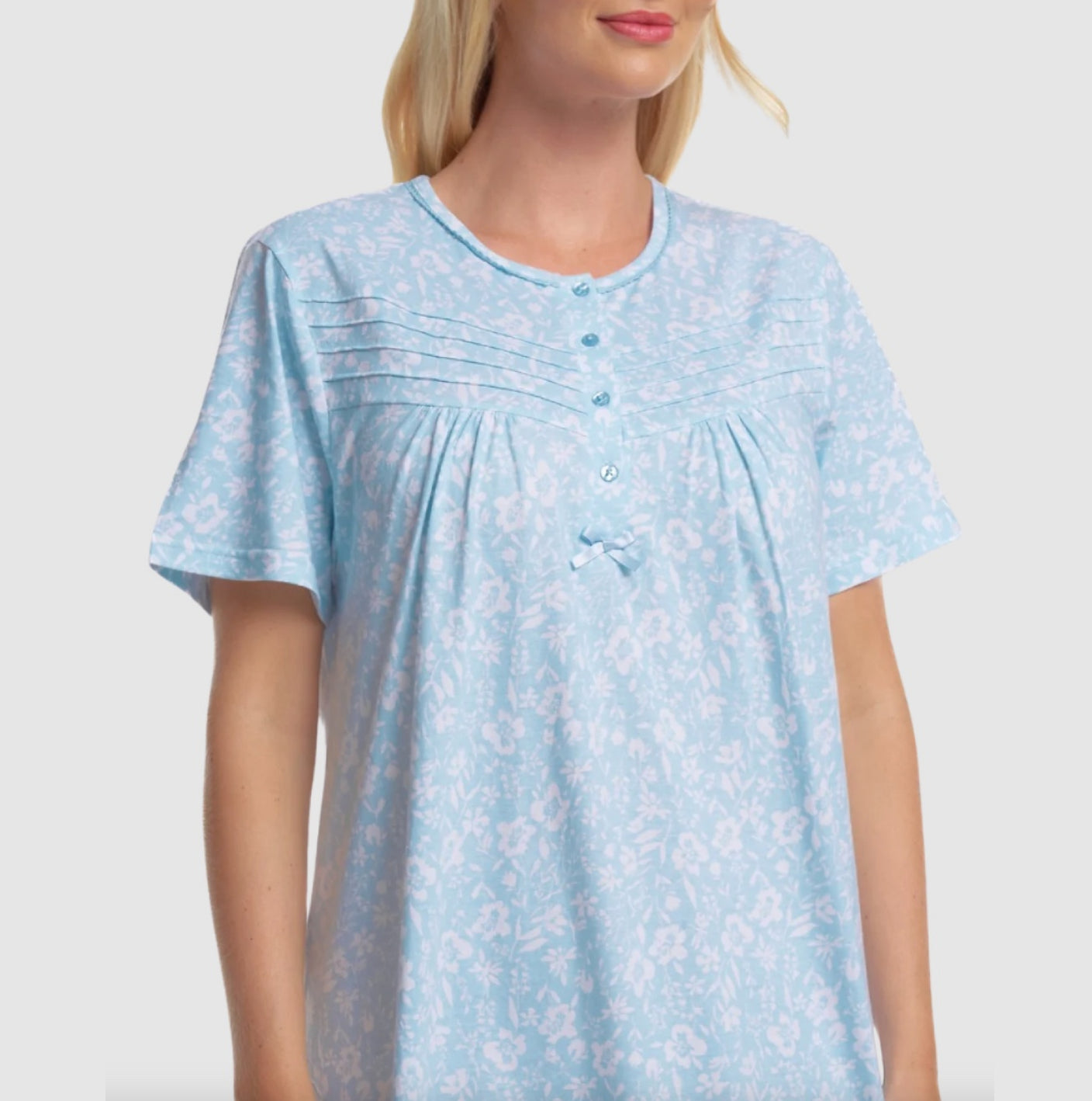 100% Cotton Jersey Short Sleeve Summer Print Nightdress