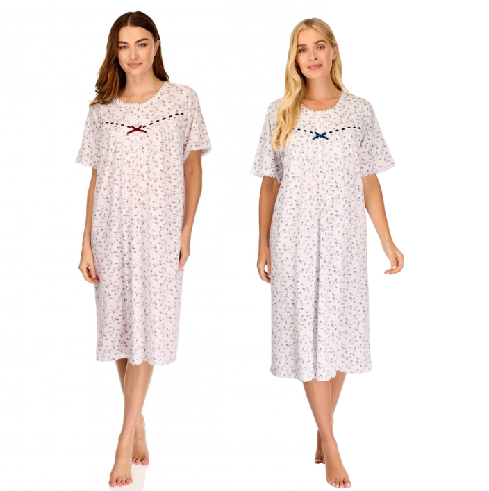Velvet Rose Poly Cotton Short Sleeve Nightdress