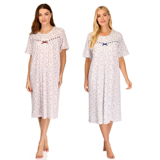 Velvet Rose Poly Cotton Short Sleeve Nightdress