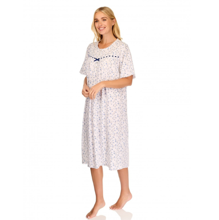 Velvet Rose Poly Cotton Short Sleeve Nightdress