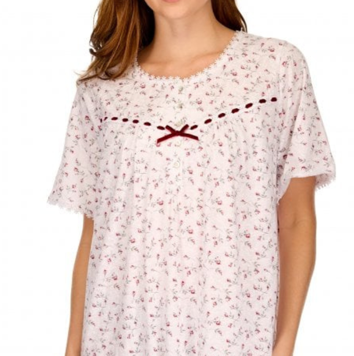 Velvet Rose Poly Cotton Short Sleeve Nightdress