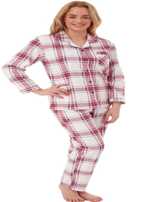 Brushed Cotton Ivory Check Pyjamas 8/10 - Pure NightBrushed Cotton Ivory Check Pyjamas 8/10