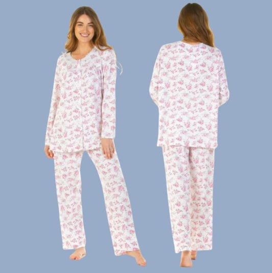 Elizabeth Cloudknit Supersoft Long Sleeve Button through Pyjamas - Pure NightElizabeth Cloudknit Supersoft Long Sleeve Button through Pyjamas