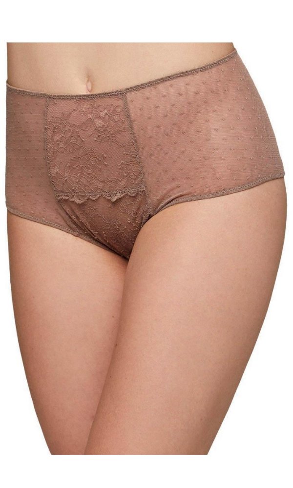 High Waist Tulle Lace Front & Back Panty - Knickers - Brief - Pure NightHigh Waist Tulle Lace Front & Back Panty - Knickers - Brief