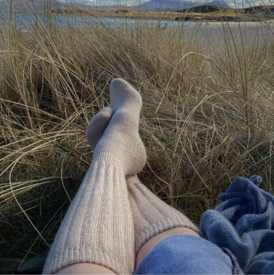 Ladies Alpaca Ribbed Socks - Pure NightLadies Alpaca Ribbed Socks