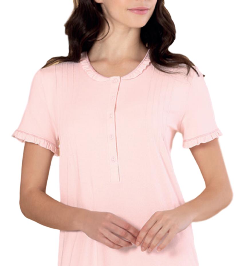 Linclalor Ladies Jersey Short Sleeve Nightdress - Pink or Blue - 10 to 26 - Pure NightLinclalor Ladies Jersey Short Sleeve Nightdress - Pink or Blue - 10 to 26