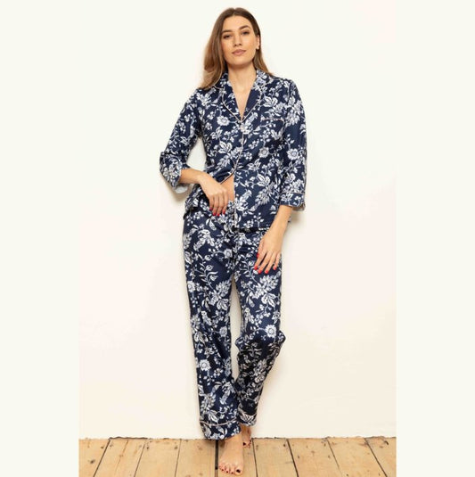 Midnight Fern 100% Brushed Cotton PJ Set - Pure NightMidnight Fern 100% Brushed Cotton PJ Set