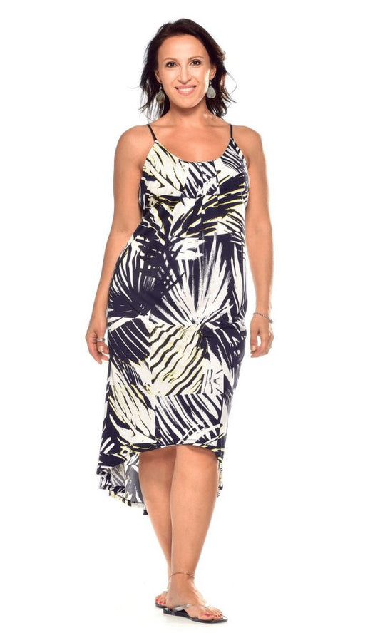 Rapz Print Spagetti Strap Cover up/Dress - Navy - Black - Royal sizes 6 to 20 - Pure NightRapz Print Spagetti Strap Cover up/Dress - Navy - Black - Royal sizes 6 to 20