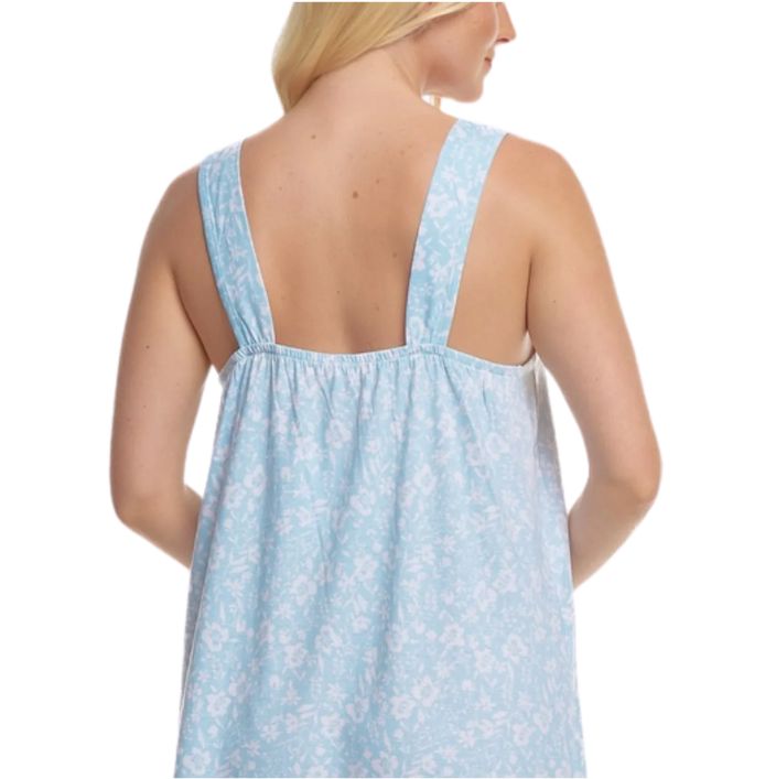 100% Cotton Jersey Summer Floral Print Sleeveless Nightdress