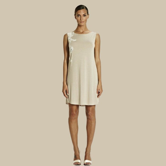 Tata Cafe au Lait jersey with Lace detail Nightdress - Pure NightTata Cafe au Lait jersey with Lace detail Nightdress