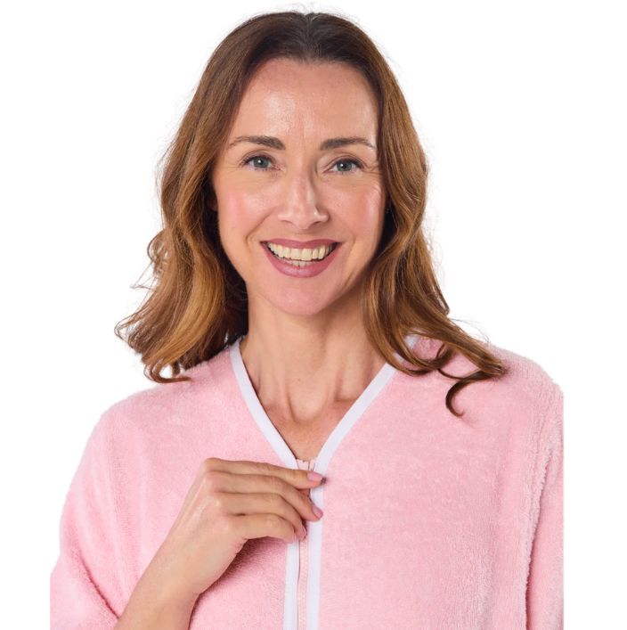100% Cotton Towelling Zip Front Dressing Gown