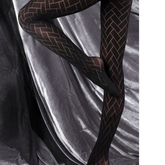 Victoria Chevon Black Seamless Ladder proof Tights - 4 Sizes - Pure NightVictoria Chevon Black Seamless Ladder proof Tights - 4 Sizes