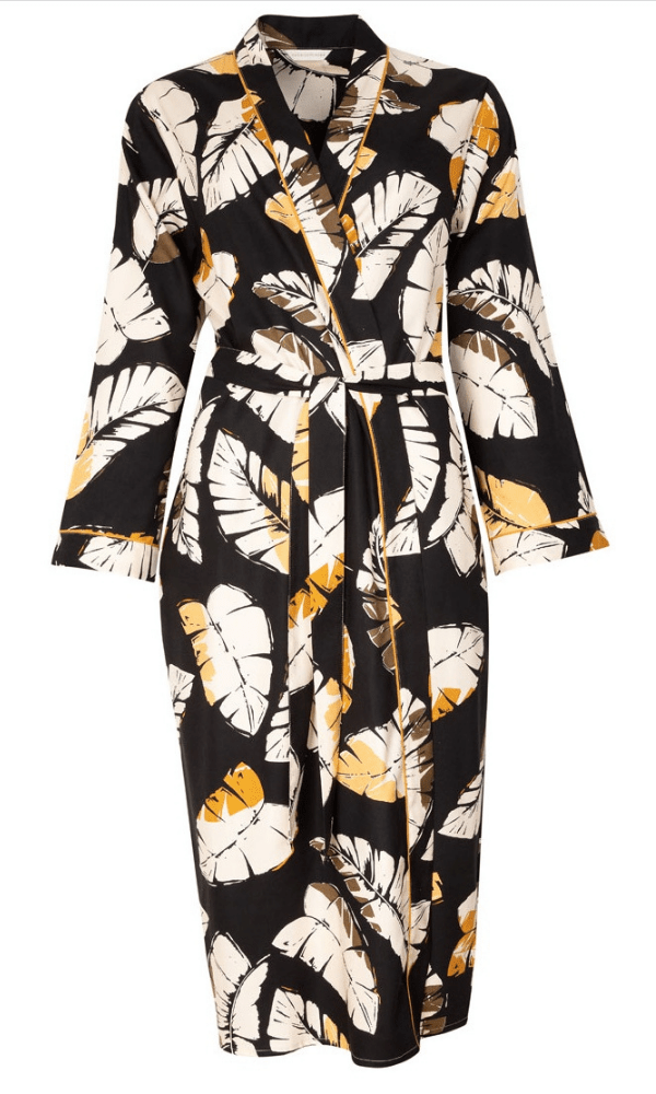 Cyberjammies Dressing Gown Annie Cotton Modal Mix Leaf Print Dressing Gown/Wrap sizes 8 to 22