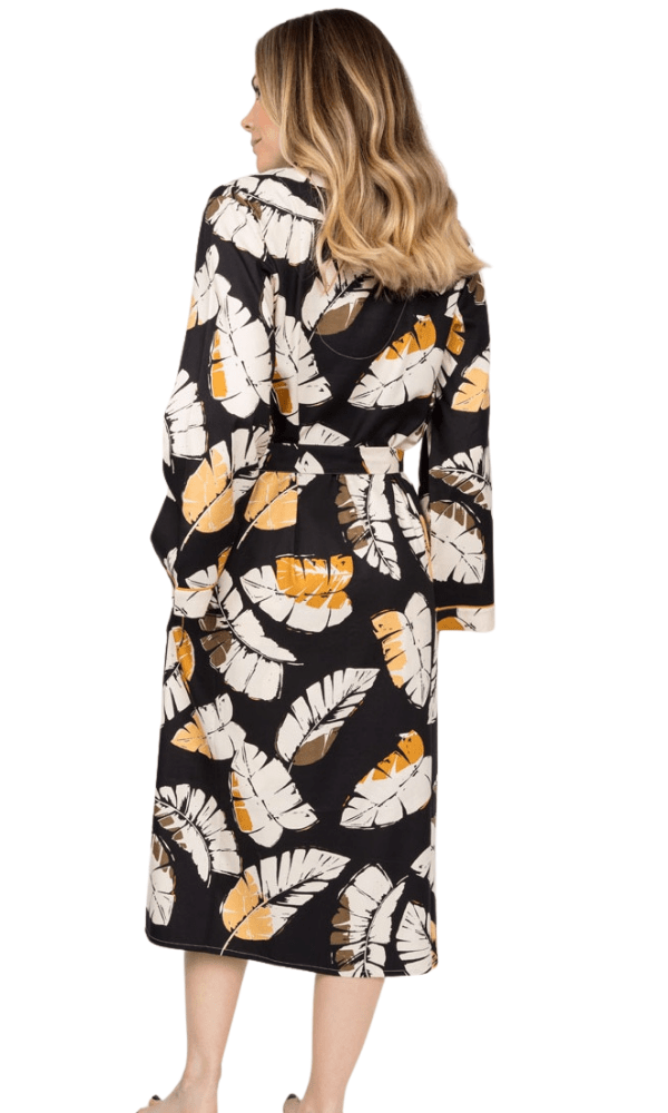 Cyberjammies Dressing Gown Annie Cotton Modal Mix Leaf Print Dressing Gown/Wrap sizes 8 to 22