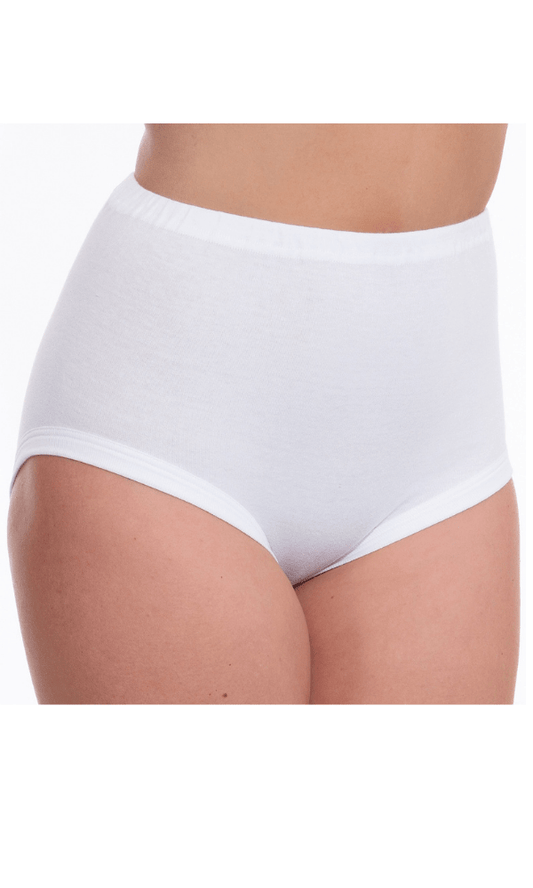 Pure Night Briefs 100% Cotton Interlock Cuff Leg Brief - White