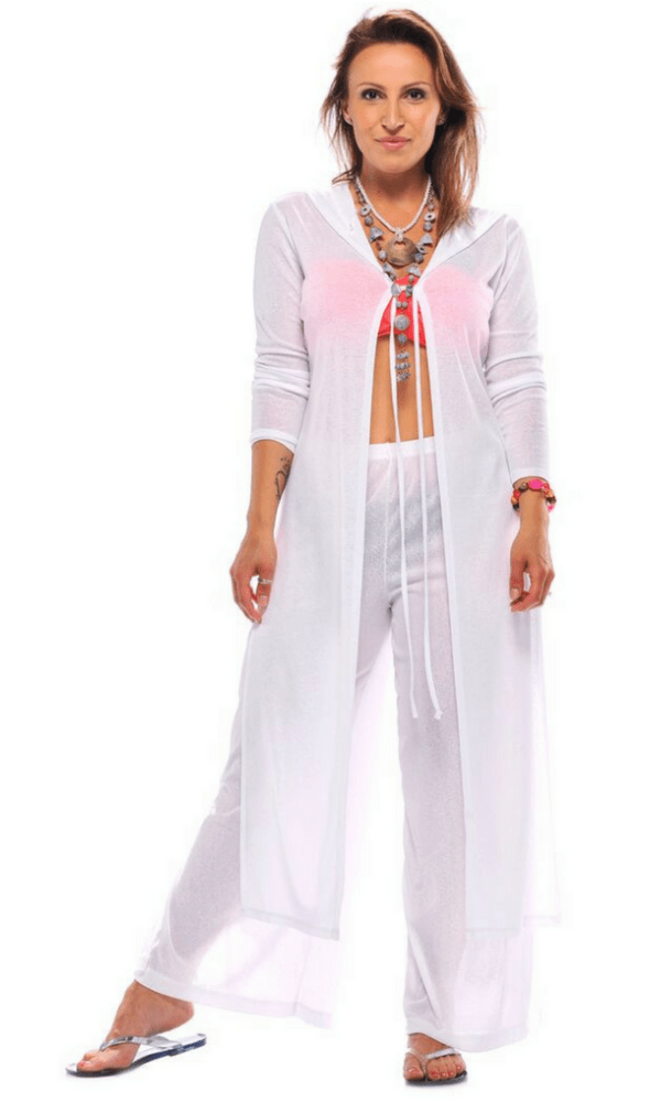 Rapz Cover Up S/M / White Rapz Semi Sheer Hooded Cover Up - Black or White - sz UK 6/12 or UK 14/20