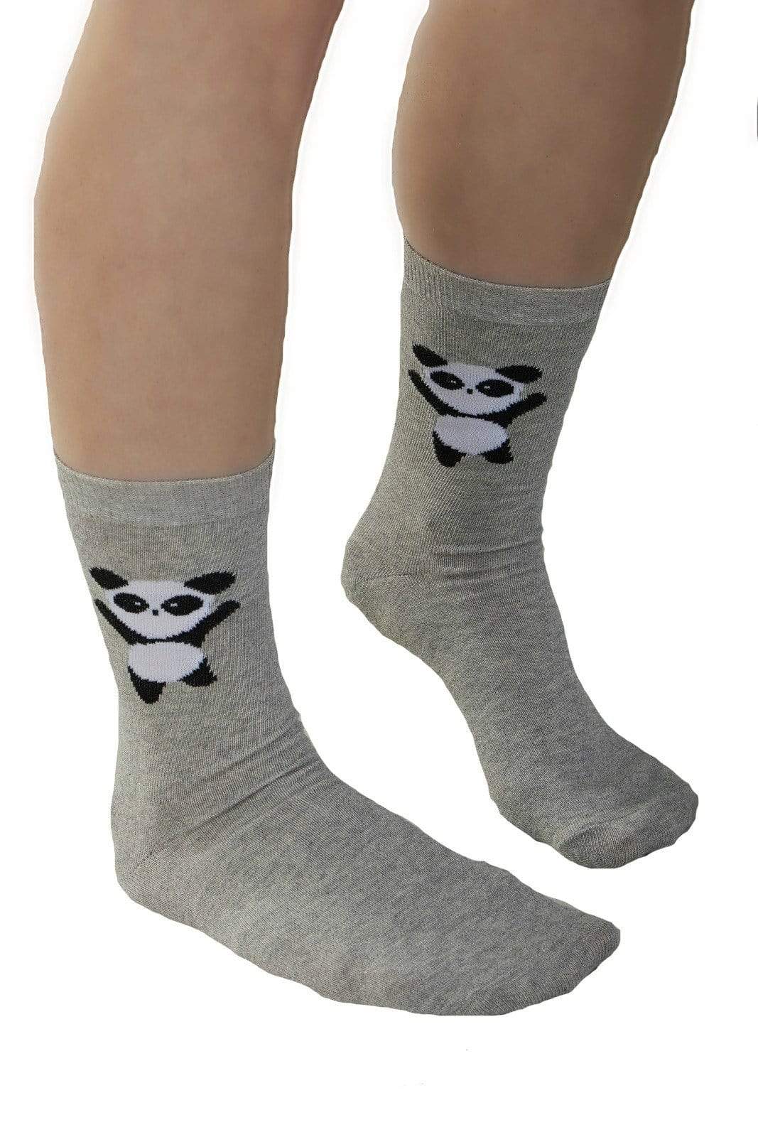 Slenderella Bed Socks Slenderella 3 Pair pack Panda Bedsocks - One Size - Pink or Grey
