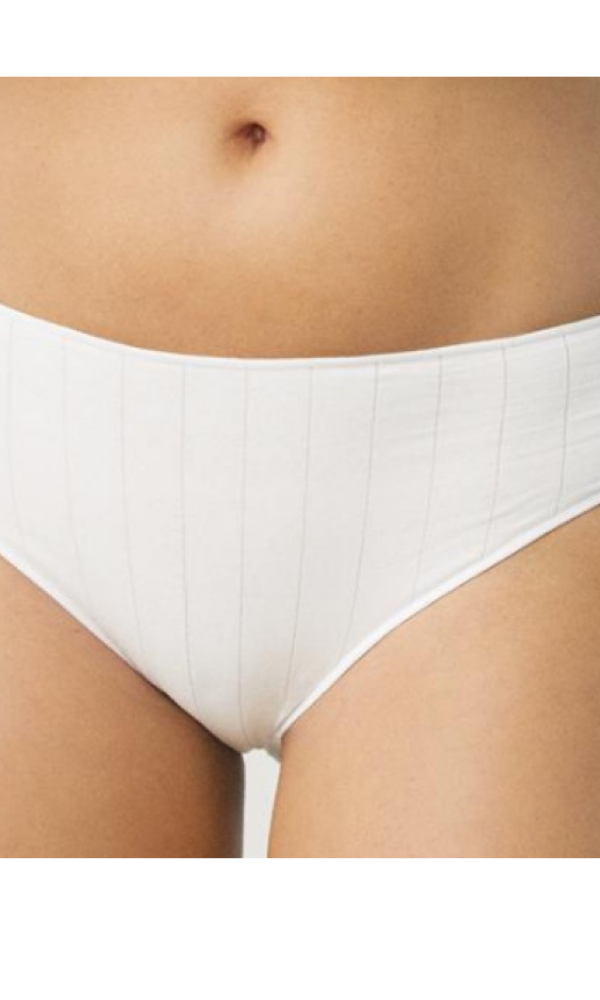 Ysabel Mora Briefs Elastic Ribbed Cotton Midi Panty - White - Black - Nude