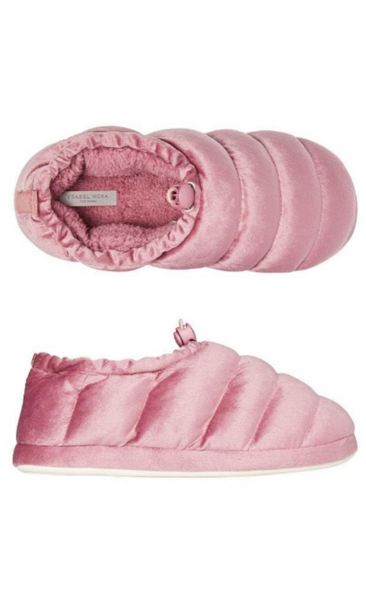 Ysabel Mora Slippers Pink Satin Soft Scented Fluffy Slipper Boots