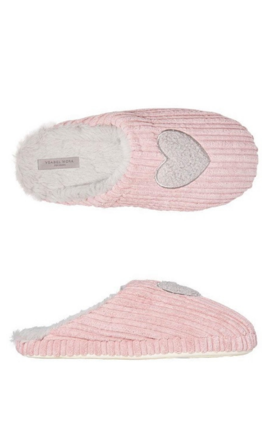 Ysabel Mora Slippers Pink Soft Scented Fluffy with Heart Motif Slippers